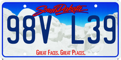 SD license plate 98VL39