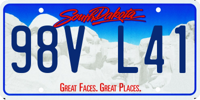 SD license plate 98VL41