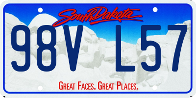 SD license plate 98VL57