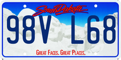 SD license plate 98VL68