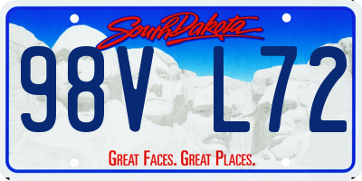 SD license plate 98VL72