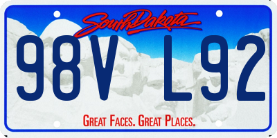 SD license plate 98VL92