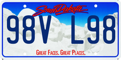 SD license plate 98VL98