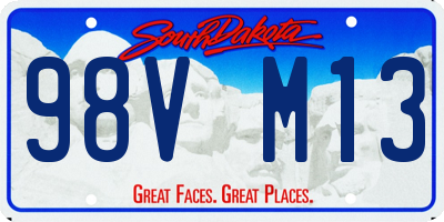 SD license plate 98VM13
