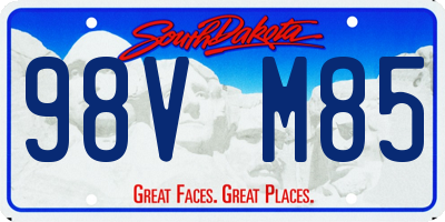 SD license plate 98VM85