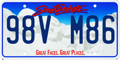 SD license plate 98VM86