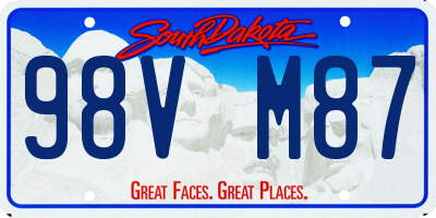 SD license plate 98VM87