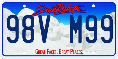 SD license plate 98VM99