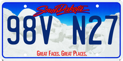 SD license plate 98VN27