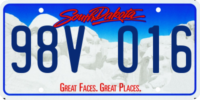 SD license plate 98VO16