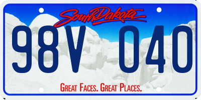 SD license plate 98VO40