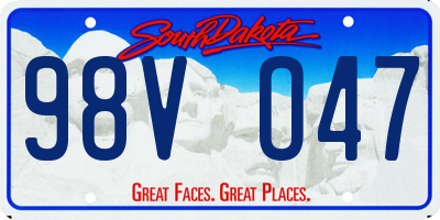 SD license plate 98VO47