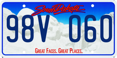 SD license plate 98VO60