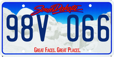SD license plate 98VO66