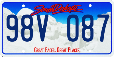 SD license plate 98VO87
