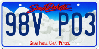 SD license plate 98VP03
