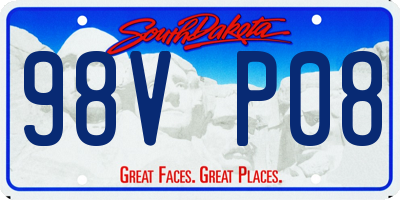 SD license plate 98VP08