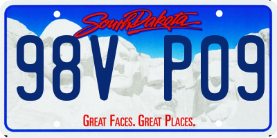 SD license plate 98VP09