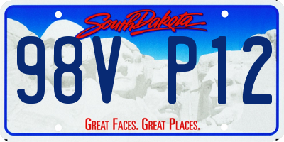 SD license plate 98VP12