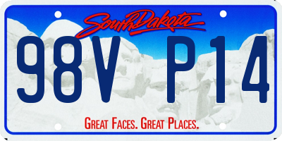 SD license plate 98VP14
