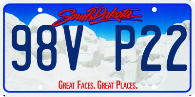 SD license plate 98VP22