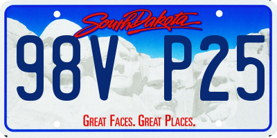 SD license plate 98VP25