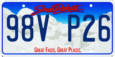 SD license plate 98VP26