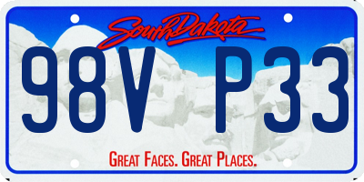 SD license plate 98VP33