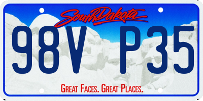 SD license plate 98VP35