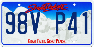 SD license plate 98VP41