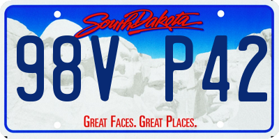 SD license plate 98VP42