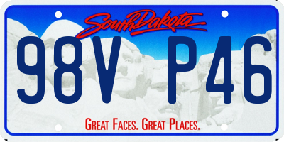 SD license plate 98VP46
