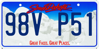SD license plate 98VP51