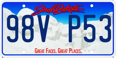 SD license plate 98VP53