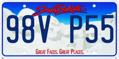 SD license plate 98VP55