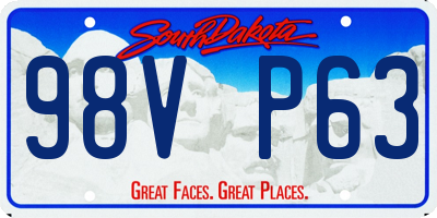 SD license plate 98VP63