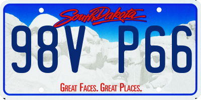 SD license plate 98VP66