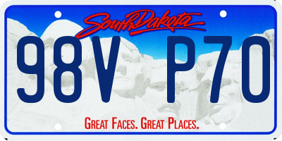 SD license plate 98VP70