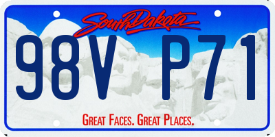 SD license plate 98VP71