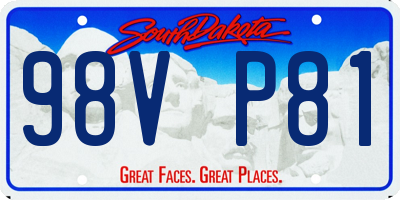SD license plate 98VP81