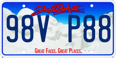 SD license plate 98VP88
