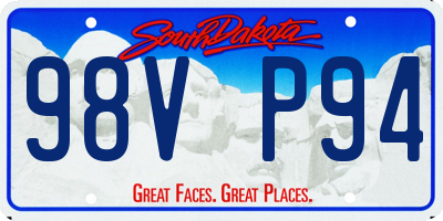 SD license plate 98VP94