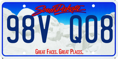 SD license plate 98VQ08