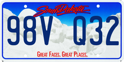 SD license plate 98VQ32