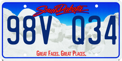 SD license plate 98VQ34
