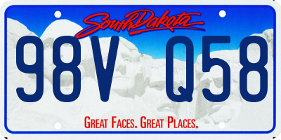 SD license plate 98VQ58