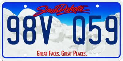 SD license plate 98VQ59