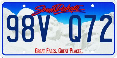 SD license plate 98VQ72