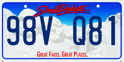 SD license plate 98VQ81