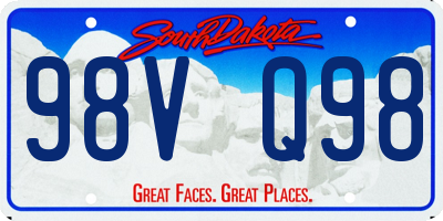 SD license plate 98VQ98